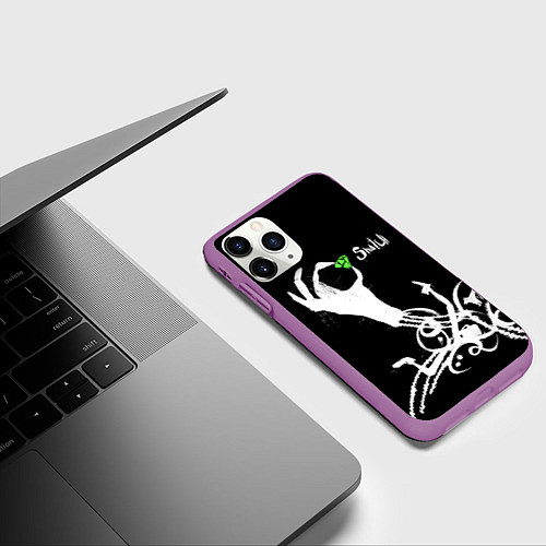 Чехол iPhone 11 Pro матовый Snatch: Emerald / 3D-Фиолетовый – фото 3