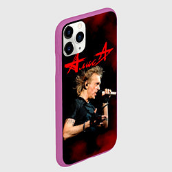 Чехол iPhone 11 Pro матовый Константин Кинчев - Алиса, цвет: 3D-фиолетовый — фото 2
