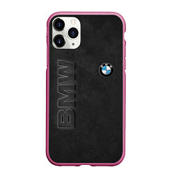 Чехол iPhone 11 Pro матовый BMW LOGO AND INSCRIPTION, цвет: 3D-малиновый