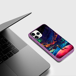Чехол iPhone 11 Pro матовый Глубокий космос, цвет: 3D-фиолетовый — фото 2