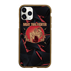 Чехол iPhone 11 Pro матовый MUAY THAI FIGHTER, цвет: 3D-коричневый