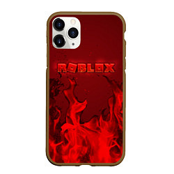 Чехол iPhone 11 Pro матовый ROBLOX ОГОНЬ, цвет: 3D-коричневый