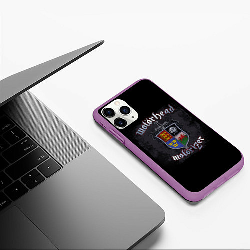 Чехол iPhone 11 Pro матовый Shield of Motorhead / 3D-Фиолетовый – фото 3