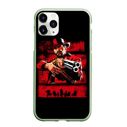 Чехол iPhone 11 Pro матовый Red Dead Redemption 2, цвет: 3D-салатовый