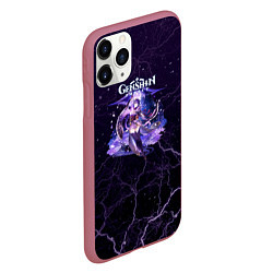 Чехол iPhone 11 Pro матовый Genshin Impact - Raiden Shogun, цвет: 3D-малиновый — фото 2