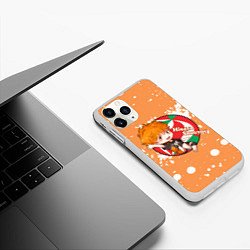 Чехол iPhone 11 Pro матовый Hinata Shouyou Haikyu Волейбол Z, цвет: 3D-белый — фото 2