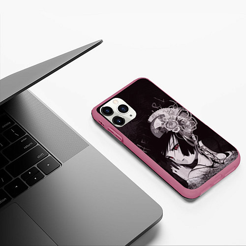 Чехол iPhone 11 Pro матовый Адская девочка Энма Ай / 3D-Малиновый – фото 3