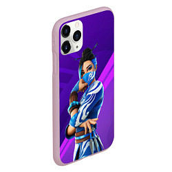 Чехол iPhone 11 Pro матовый Fortnite Blue Jade, цвет: 3D-розовый — фото 2