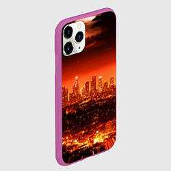 Чехол iPhone 11 Pro матовый Закат в Нью Йорке, цвет: 3D-фиолетовый — фото 2