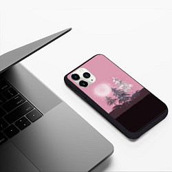 Чехол iPhone 11 Pro матовый Розовое сияние, цвет: 3D-черный — фото 2