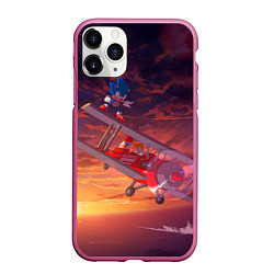 Чехол iPhone 11 Pro матовый AMY ROSE SONIC СОНИК Z, цвет: 3D-малиновый