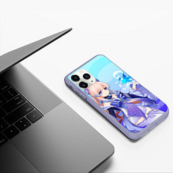 Чехол iPhone 11 Pro матовый Genshin Impact, Кокоми, цвет: 3D-светло-сиреневый — фото 2