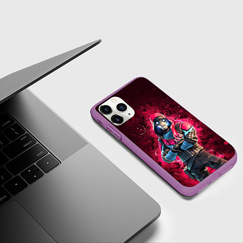 Чехол iPhone 11 Pro матовый Fortnite Bonehead / 3D-Фиолетовый – фото 3