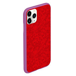 Чехол iPhone 11 Pro матовый Ярко-красный мраморный узор, цвет: 3D-фиолетовый — фото 2