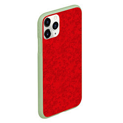 Чехол iPhone 11 Pro матовый Ярко-красный мраморный узор, цвет: 3D-салатовый — фото 2