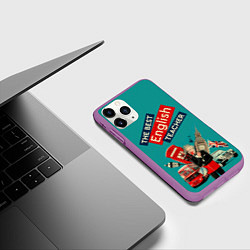 Чехол iPhone 11 Pro матовый Лучший учитель английского языка, цвет: 3D-фиолетовый — фото 2