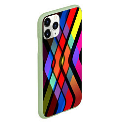 Чехол iPhone 11 Pro матовый Пересечение, цвет: 3D-салатовый — фото 2