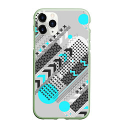 Чехол iPhone 11 Pro матовый Геометрическая форма, цвет: 3D-салатовый