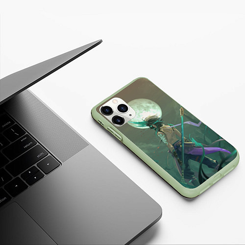Чехол iPhone 11 Pro матовый XIAO СЯО ПОЛНОЛУНИЕ / 3D-Салатовый – фото 3