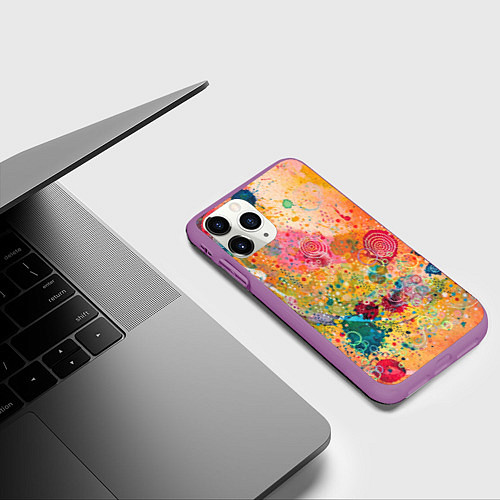 Чехол iPhone 11 Pro матовый Мои эмоции / 3D-Фиолетовый – фото 3