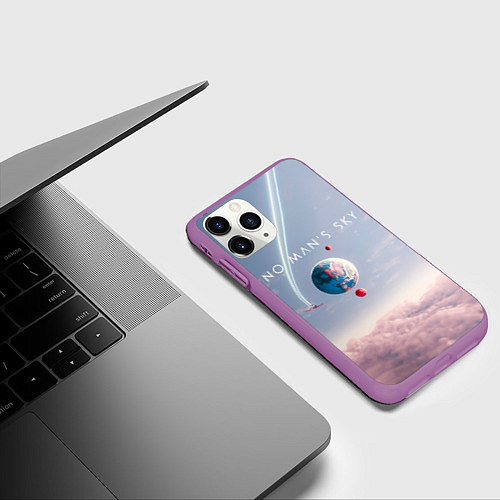 Чехол iPhone 11 Pro матовый No mans sky / 3D-Фиолетовый – фото 3
