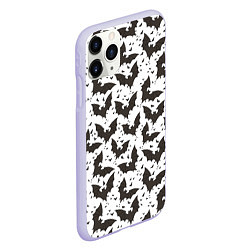 Чехол iPhone 11 Pro матовый Летучие мыши, цвет: 3D-светло-сиреневый — фото 2