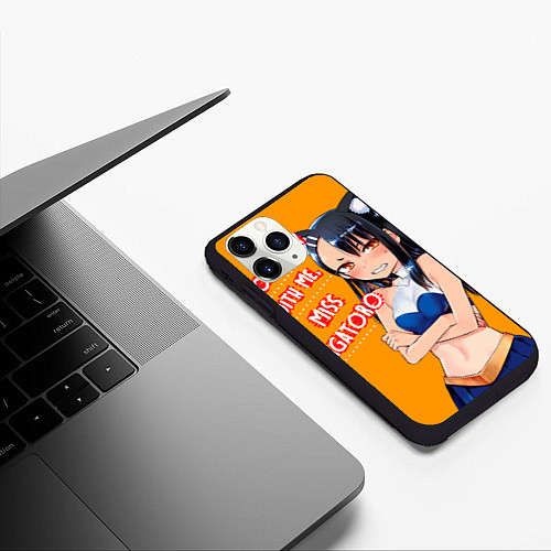 Чехол iPhone 11 Pro матовый Кошка Нагаторо / 3D-Черный – фото 3