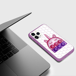 Чехол iPhone 11 Pro матовый POP IT ЕДИНОРОГ ПОП ИТ, цвет: 3D-фиолетовый — фото 2
