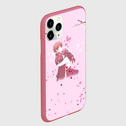 Чехол iPhone 11 Pro матовый Аниме Объятия Любовь Пара, цвет: 3D-малиновый — фото 2