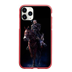 Чехол iPhone 11 Pro матовый Geralt, цвет: 3D-красный