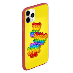 Чехол iPhone 11 Pro матовый АНТИСТРЕСС ПОП ИТ POP IT, цвет: 3D-красный — фото 2