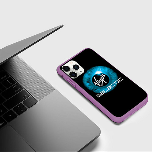 Чехол iPhone 11 Pro матовый Virgin Galactic Вирджин Галактик / 3D-Фиолетовый – фото 3