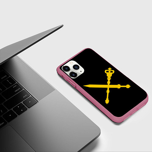 Чехол iPhone 11 Pro матовый Вентру / 3D-Малиновый – фото 3