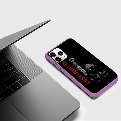 Чехол iPhone 11 Pro матовый DISTURBED / 3D-Фиолетовый – фото 3