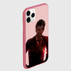 Чехол iPhone 11 Pro матовый David Tennant, цвет: 3D-малиновый — фото 2