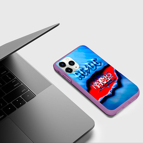 Чехол iPhone 11 Pro матовый ACDC - The Razor’s Edge / 3D-Фиолетовый – фото 3