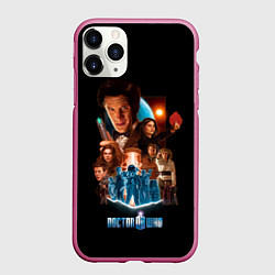 Чехол iPhone 11 Pro матовый Doctor who team, цвет: 3D-малиновый