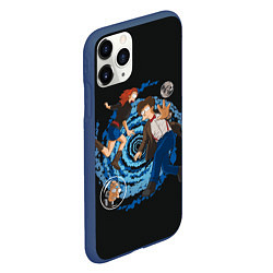 Чехол iPhone 11 Pro матовый Докторама, цвет: 3D-тёмно-синий — фото 2