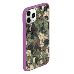 Чехол iPhone 11 Pro матовый Камуфляж из матрёшек, цвет: 3D-фиолетовый — фото 2
