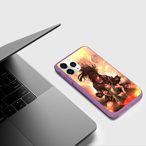 Чехол iPhone 11 Pro матовый Хяккимару Такебо Дороро Z / 3D-Фиолетовый – фото 3