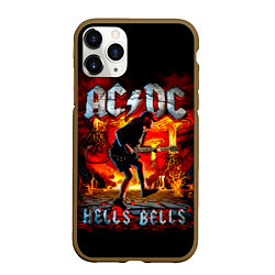 Чехол iPhone 11 Pro матовый ACDC HELLS BELLS, цвет: 3D-коричневый