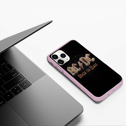 Чехол iPhone 11 Pro матовый ACDC Rock or Bust / 3D-Розовый – фото 3