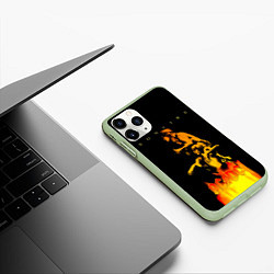Чехол iPhone 11 Pro матовый Bonfire ACDC, цвет: 3D-салатовый — фото 2
