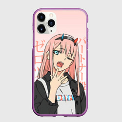 Чехол iPhone 11 Pro матовый Zero Two Darling in the Franxx, цвет: 3D-фиолетовый