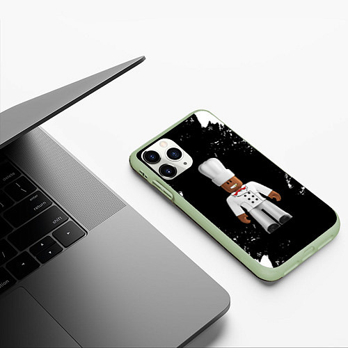 Чехол iPhone 11 Pro матовый ROBLOX РОБЛОКС LOGO спина Z / 3D-Салатовый – фото 3