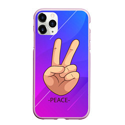 Чехол iPhone 11 Pro матовый ВСЕМ МИР PEACE Z, цвет: 3D-розовый