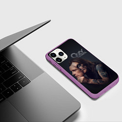Чехол iPhone 11 Pro матовый Ozzy Osbourne, цвет: 3D-фиолетовый — фото 2
