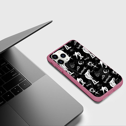 Чехол iPhone 11 Pro матовый Ghostemane / 3D-Малиновый – фото 3