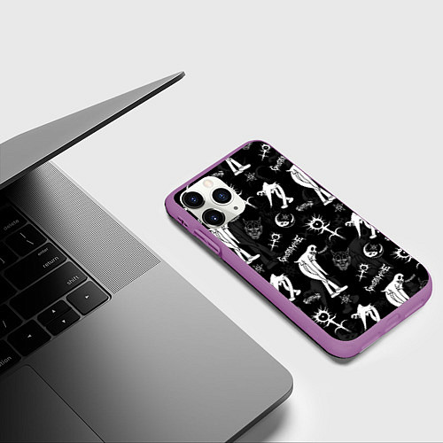 Чехол iPhone 11 Pro матовый Ghostemane / 3D-Фиолетовый – фото 3
