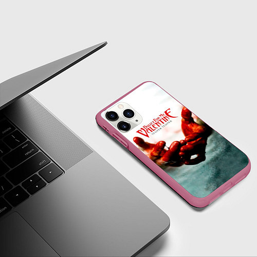 Чехол iPhone 11 Pro матовый Temper Temper - Bullet For My Valentine / 3D-Малиновый – фото 3